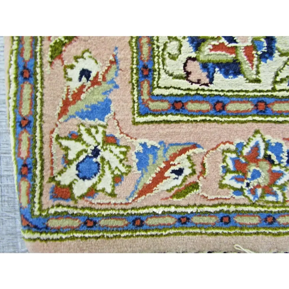 Antique Hand Knotted Rug Floral Pattern with Central Medallion 29 x 19